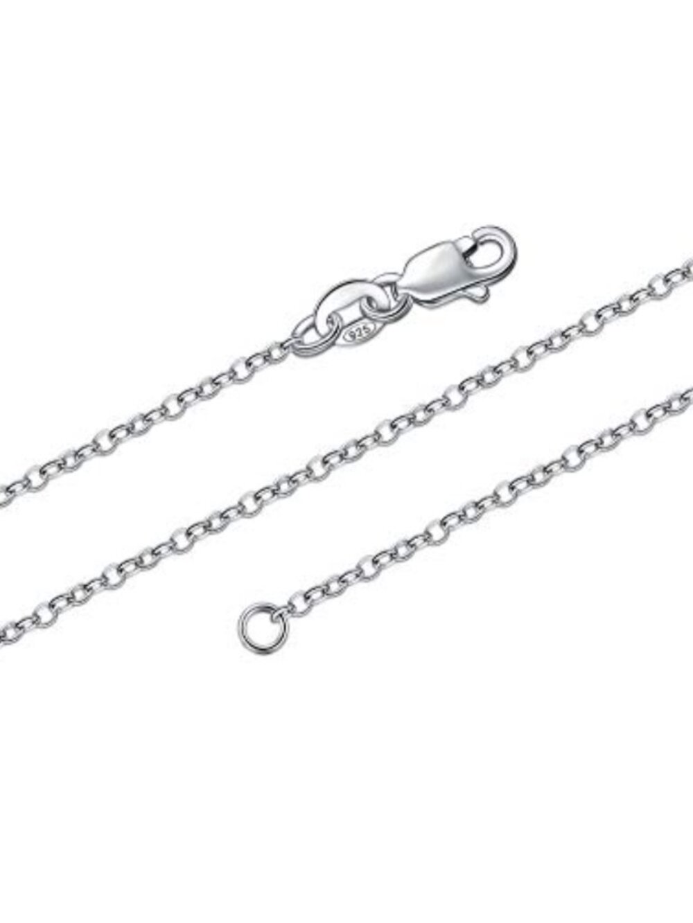 Italian 925 Sterling Silver Cable Chain Necklace 1.5mm Lobster Claw Clasp